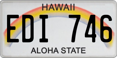 HI license plate EDI746