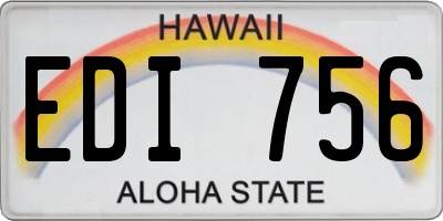 HI license plate EDI756