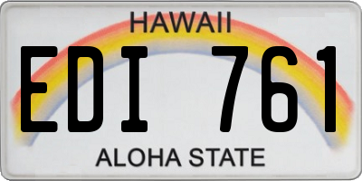HI license plate EDI761