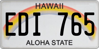 HI license plate EDI765