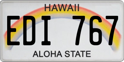HI license plate EDI767