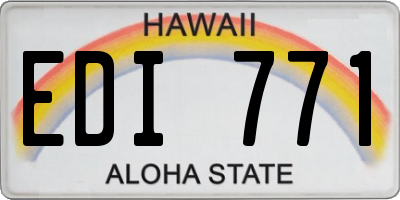 HI license plate EDI771
