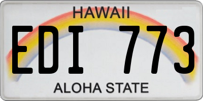 HI license plate EDI773
