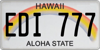 HI license plate EDI777