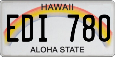 HI license plate EDI780