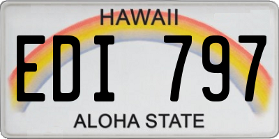HI license plate EDI797