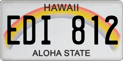 HI license plate EDI812