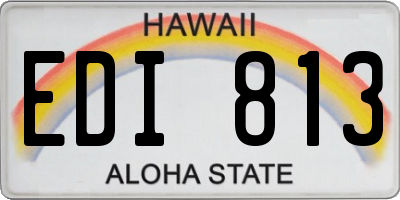 HI license plate EDI813