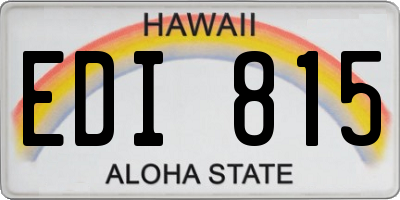 HI license plate EDI815