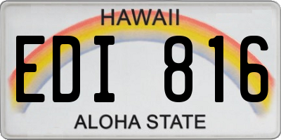HI license plate EDI816