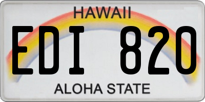 HI license plate EDI820