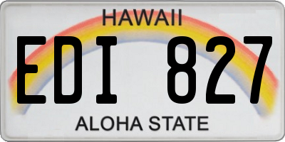 HI license plate EDI827