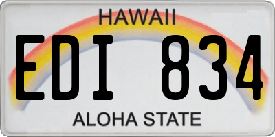 HI license plate EDI834