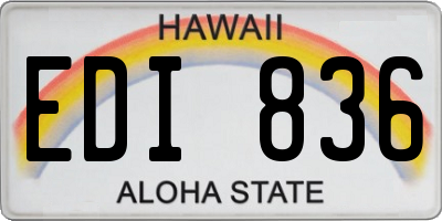 HI license plate EDI836