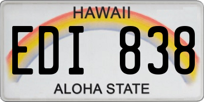 HI license plate EDI838