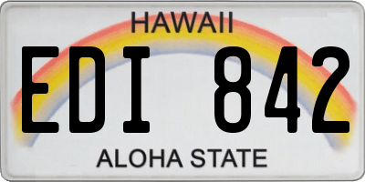 HI license plate EDI842