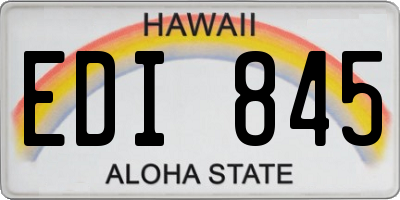 HI license plate EDI845