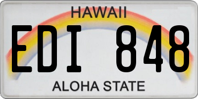HI license plate EDI848