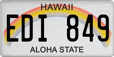 HI license plate EDI849