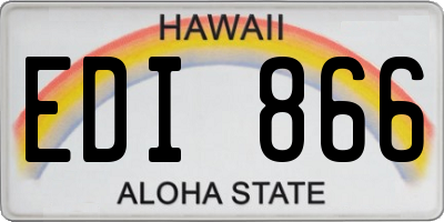 HI license plate EDI866
