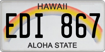 HI license plate EDI867