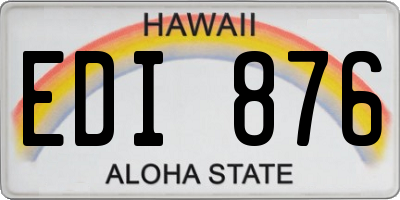 HI license plate EDI876