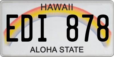 HI license plate EDI878