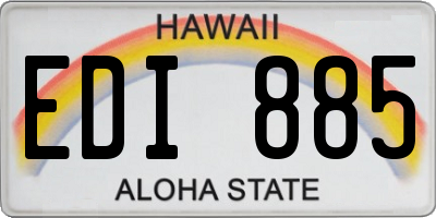 HI license plate EDI885