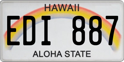 HI license plate EDI887