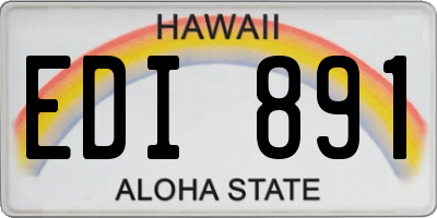 HI license plate EDI891