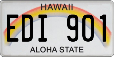 HI license plate EDI901