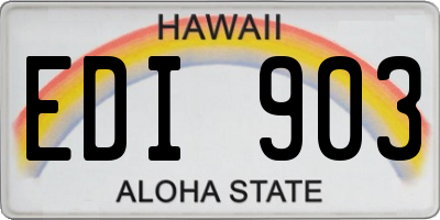 HI license plate EDI903