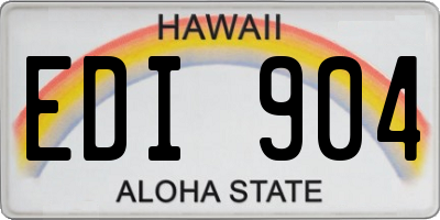 HI license plate EDI904