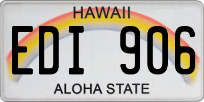 HI license plate EDI906