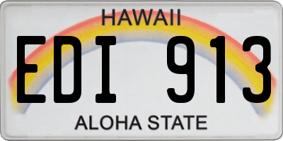 HI license plate EDI913