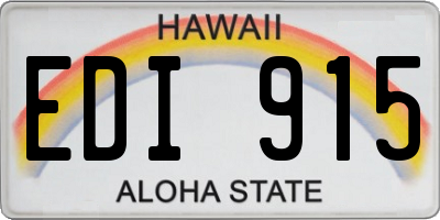 HI license plate EDI915