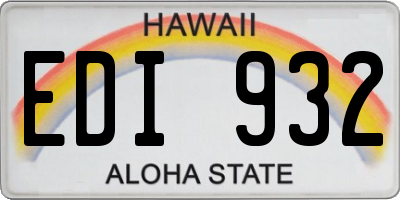 HI license plate EDI932