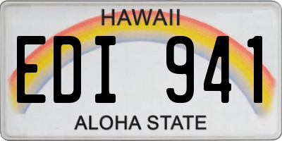 HI license plate EDI941