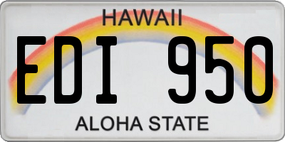 HI license plate EDI950