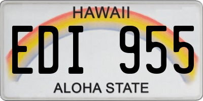 HI license plate EDI955