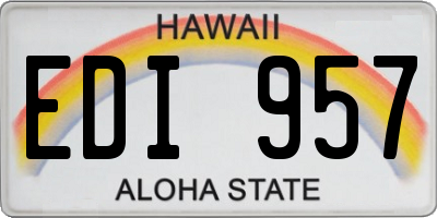 HI license plate EDI957