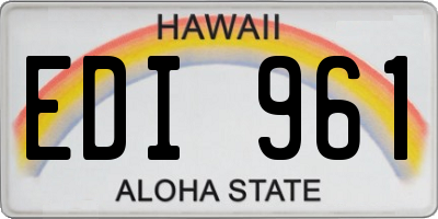 HI license plate EDI961