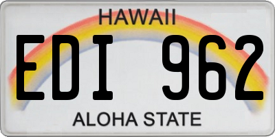 HI license plate EDI962