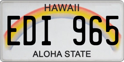 HI license plate EDI965