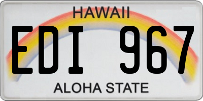 HI license plate EDI967