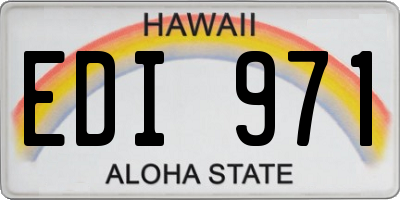 HI license plate EDI971