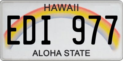 HI license plate EDI977