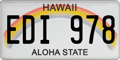 HI license plate EDI978