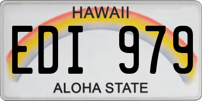 HI license plate EDI979