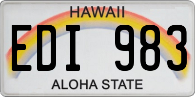 HI license plate EDI983